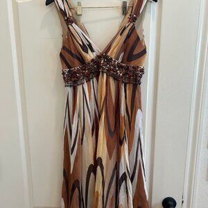 BCBG BCBGMaxAzria Golden Arch Print Chiffon Dress